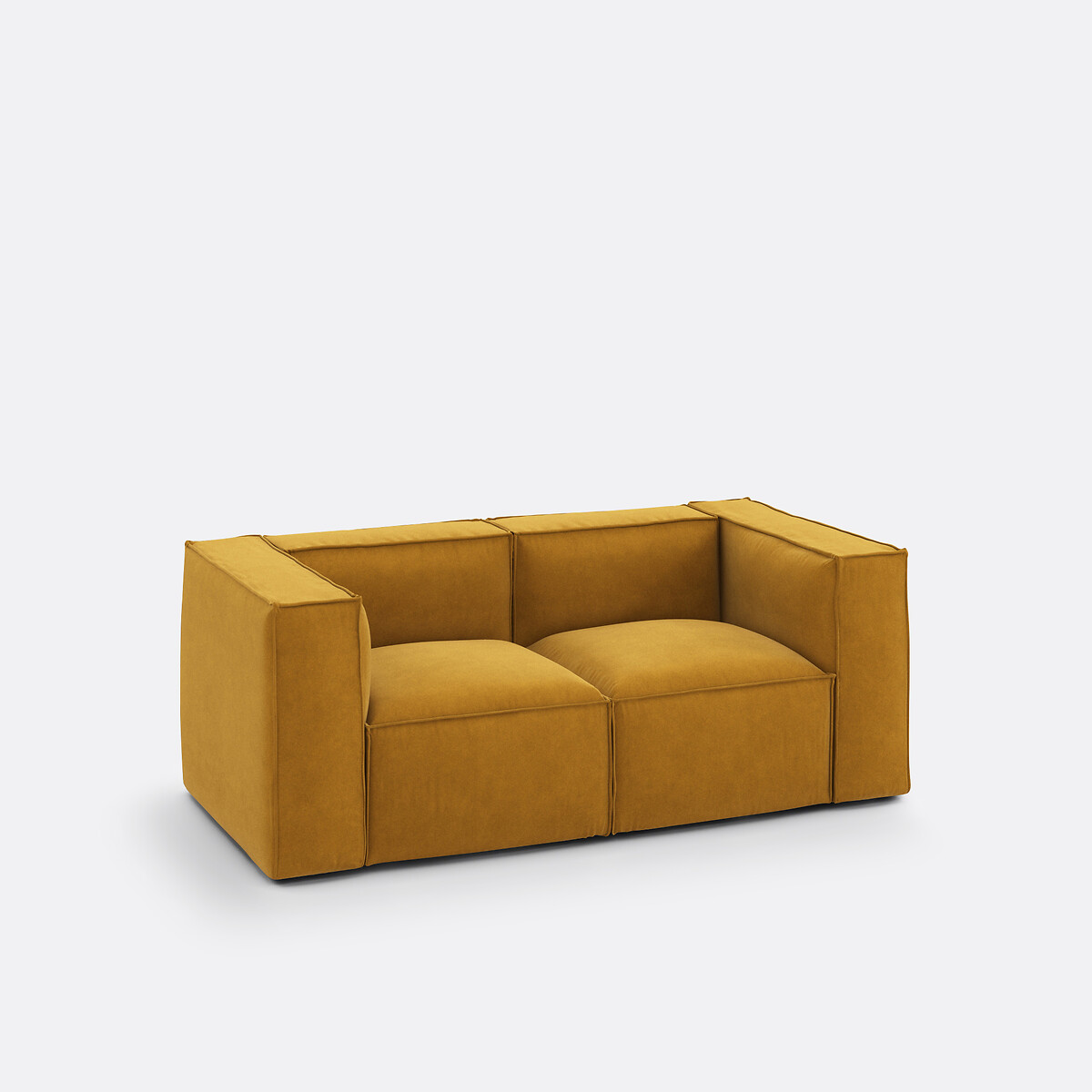 Canapé modulable 2 places, en velours texturé, SEVEN ocre, LA REDOUTE INTERIEURS