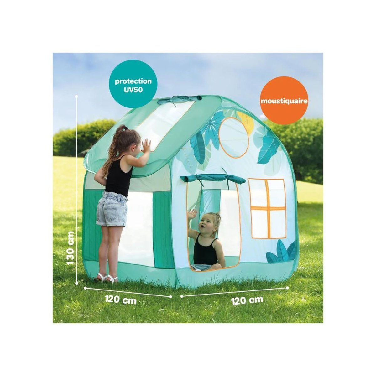 Maison tente de jeu Cottage XXL d'extérieur pour enfant couleur unique, LUDIMOUSSE