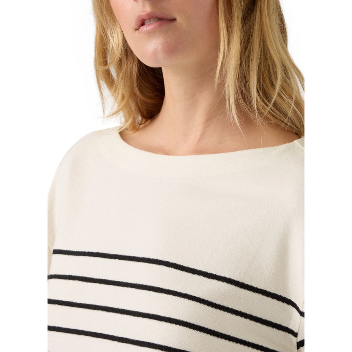 T-shirt en coton écru coupe droite pourvu d'un motif à rayures écru, LEVI'S