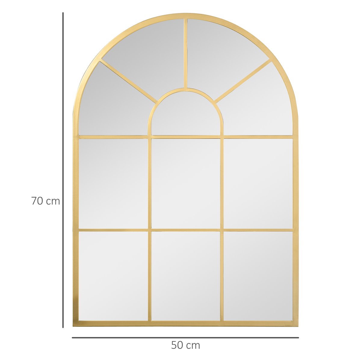 Miroir mural Verre Or jaune, HOMCOM