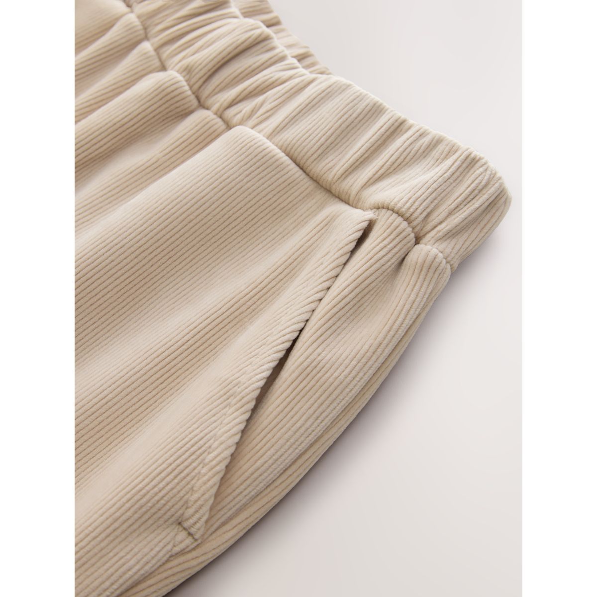 Pantalon large en velours côtelé doux crème, NEXT