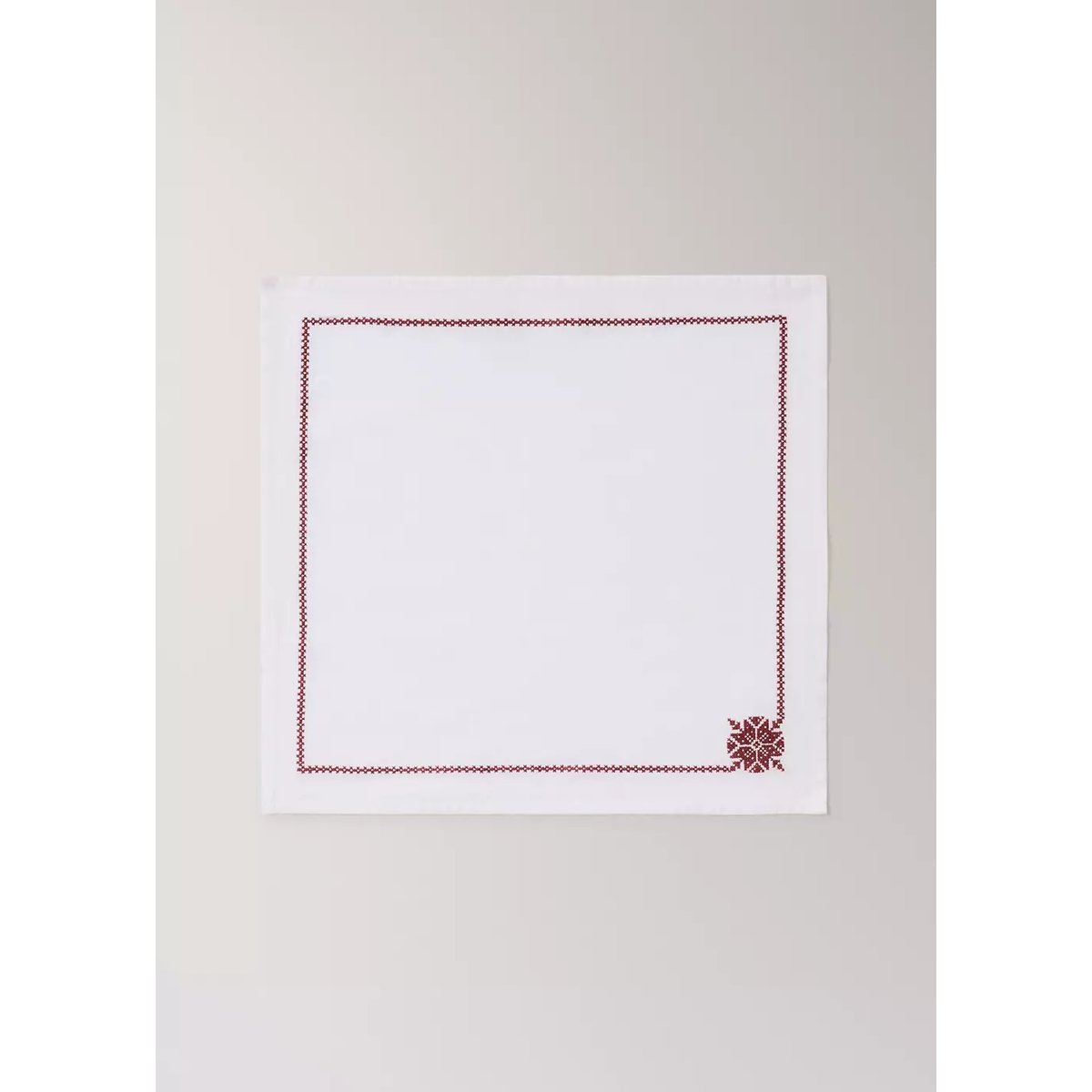 Lot de 2 serviettes de table 100 % coton avec broderie de Noël blanc, MANGO HOME