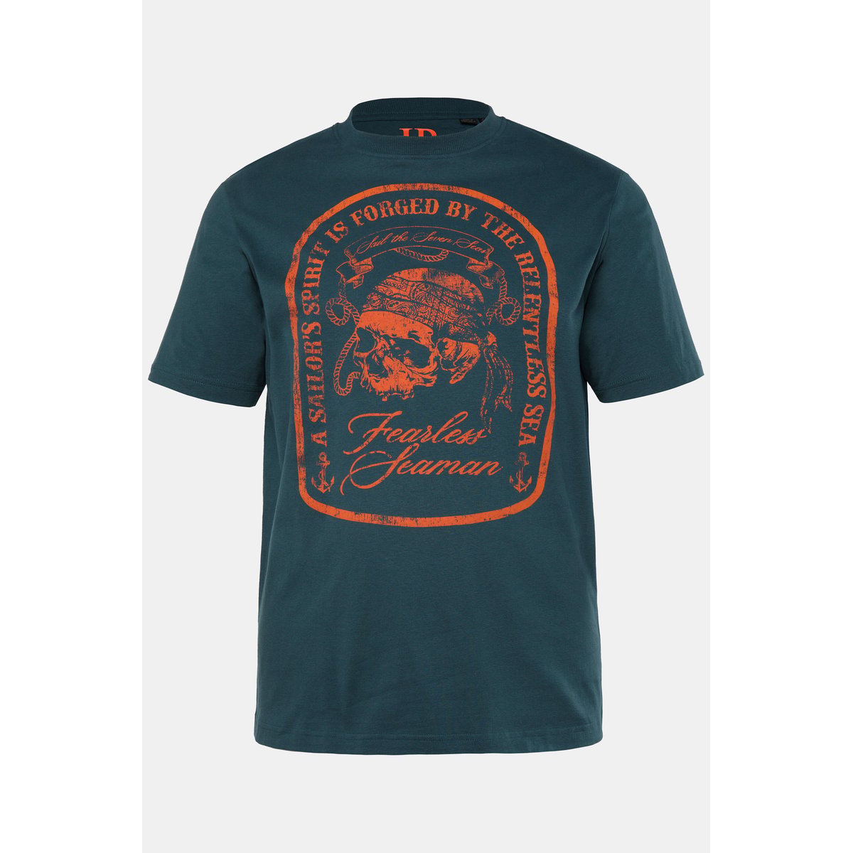 T-shirt, manches courtes et imprimé poitrine bleu encre, JP1880