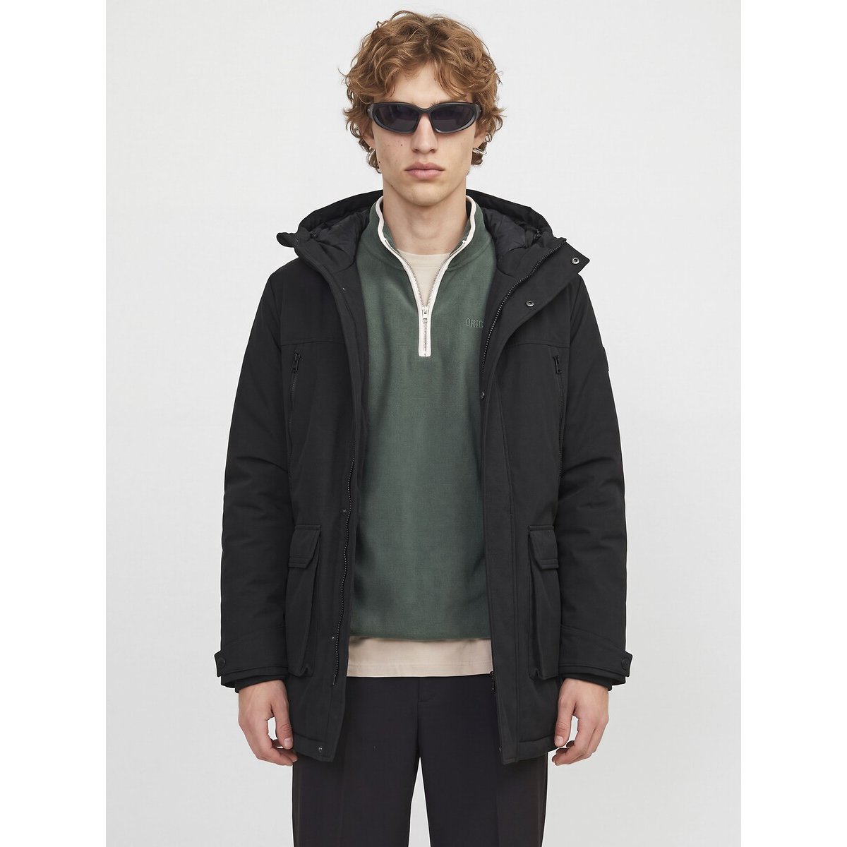 Parka mi-longue à capuche, CLARK noir, JACK & JONES