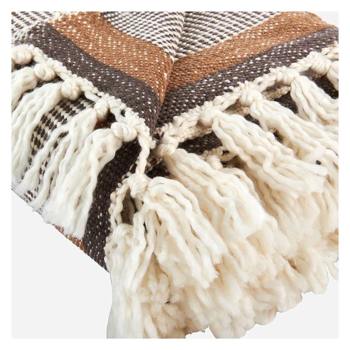 Plaid soie CLAUS marron, HABITAT
