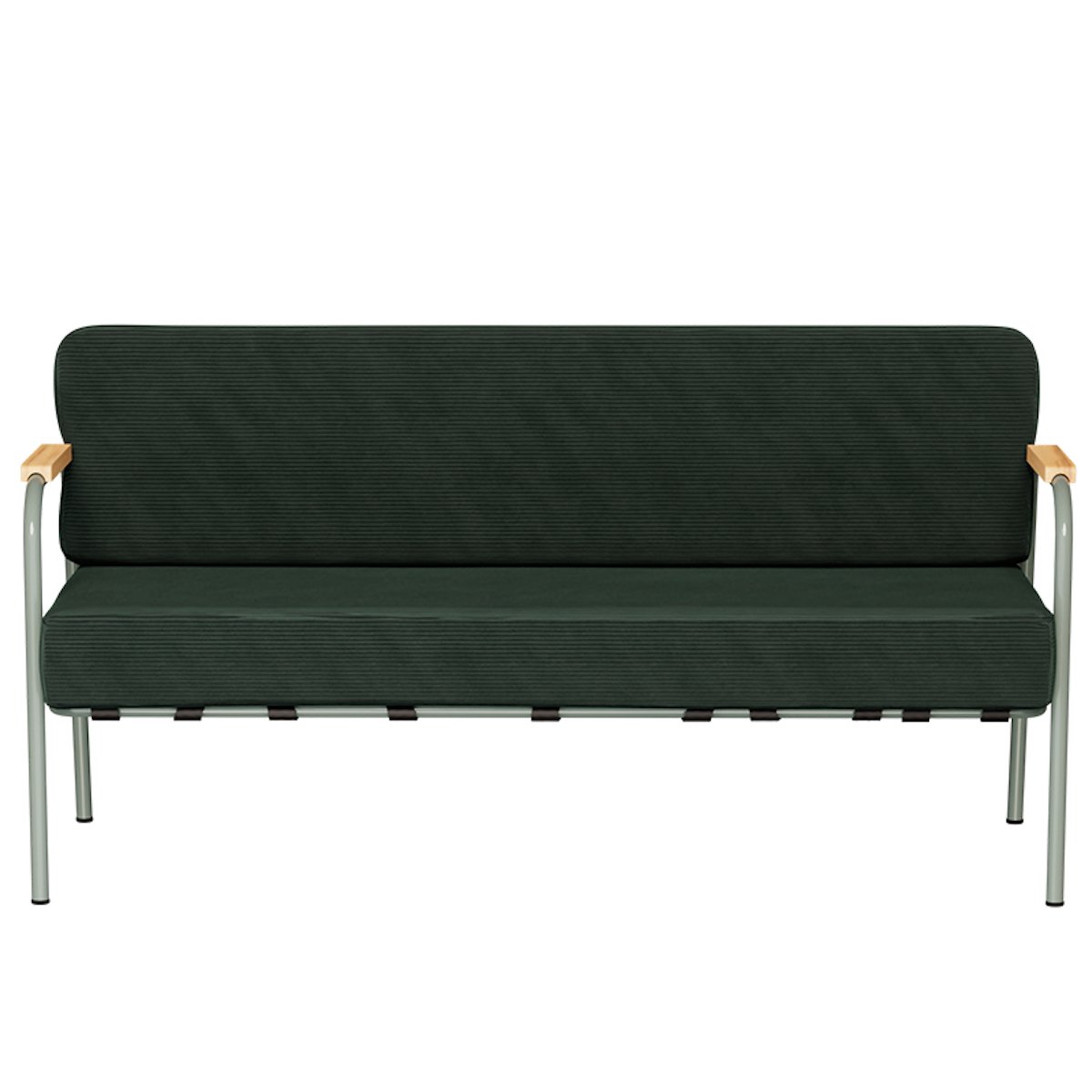 Canapé en velours côtelé style vintage BARNABÉ vert kaki, LES GAMBETTES