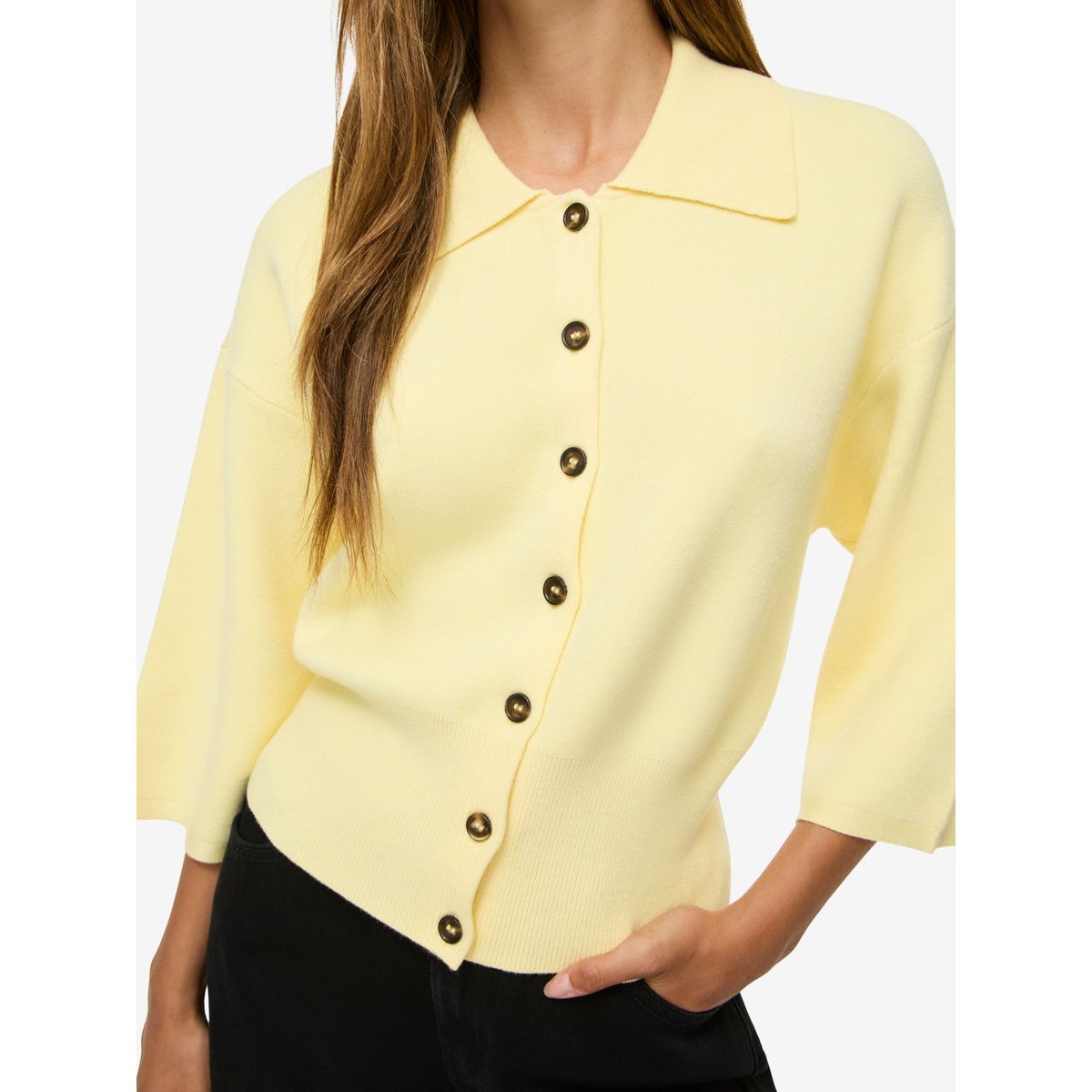 Cardigan jaune - french vanilla1, NOISY MAY