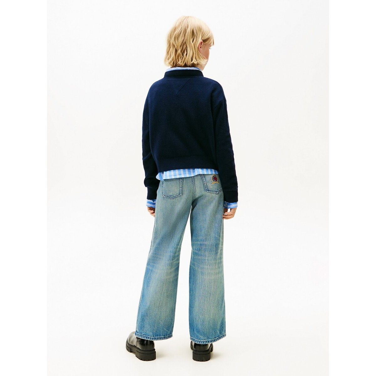 Pull motif cœur devant bleu marine, TOMMY HILFIGER