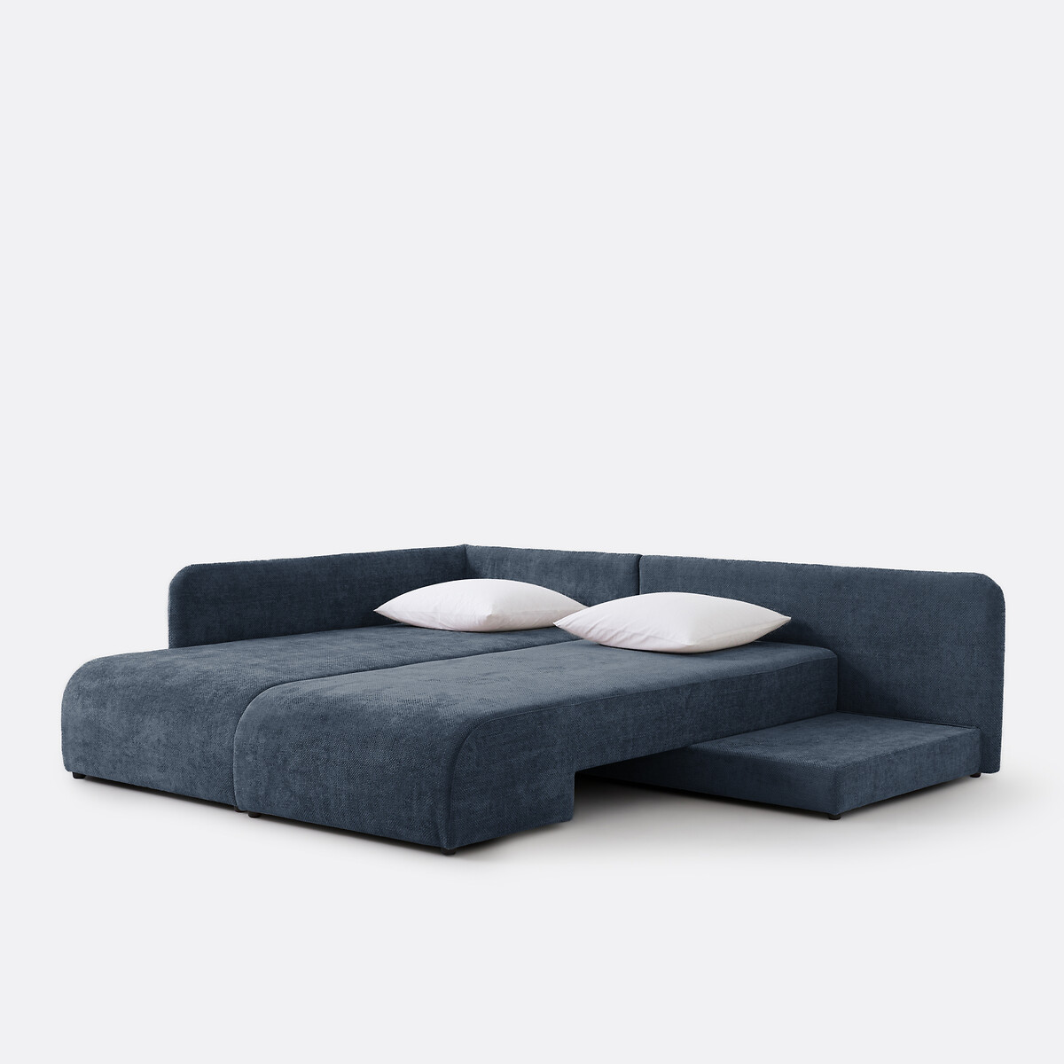 Canapé d'angle convertible chenille croisée, Gina bleu nuit, LA REDOUTE INTERIEURS