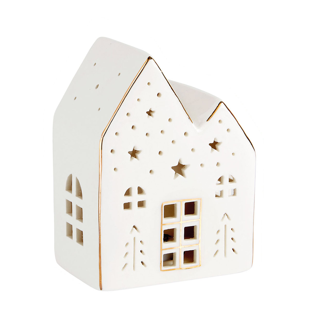 Maison décorative avec LED petit modèle blanc, MATHILDE M