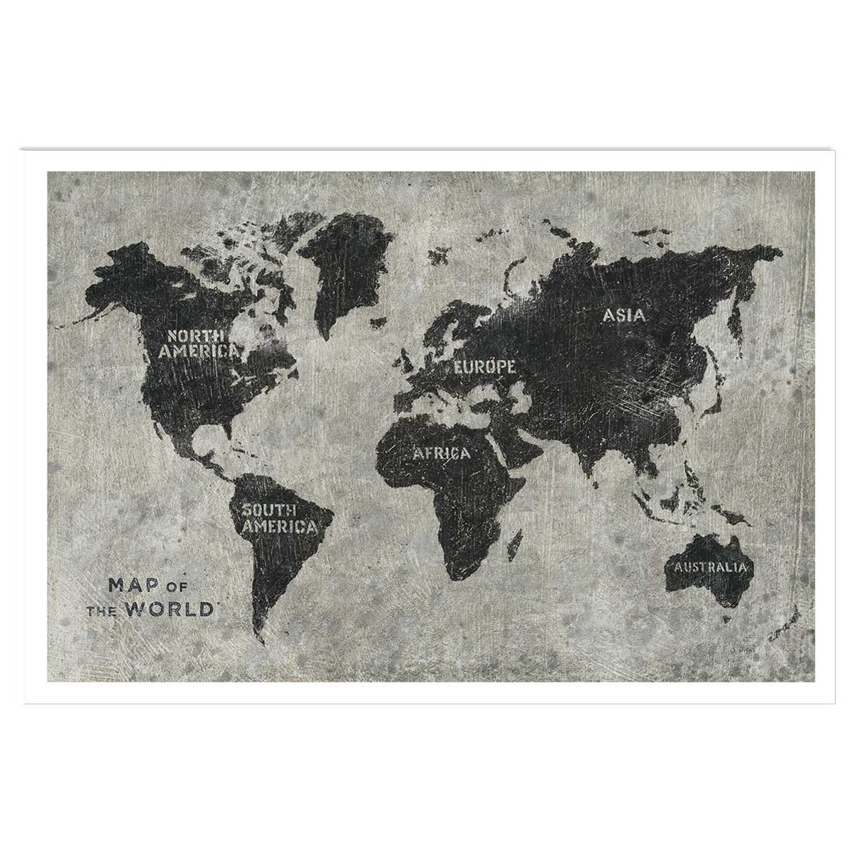 Affiche Carte du monde punky affiche seule, HEXOA