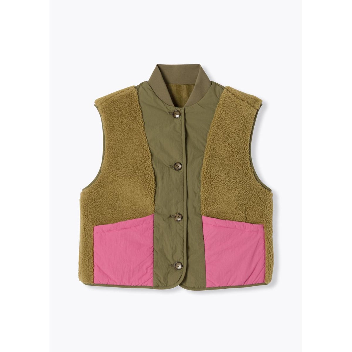 Veste sans manches réversible imprimé kaki, PROMOD