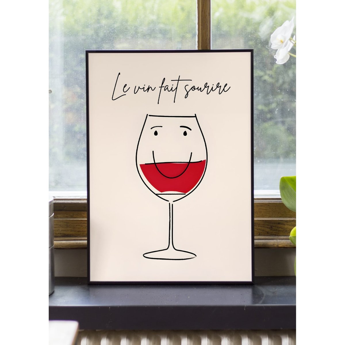 Affiche Le vin fait sourire blanc, L'AFFICHERIE