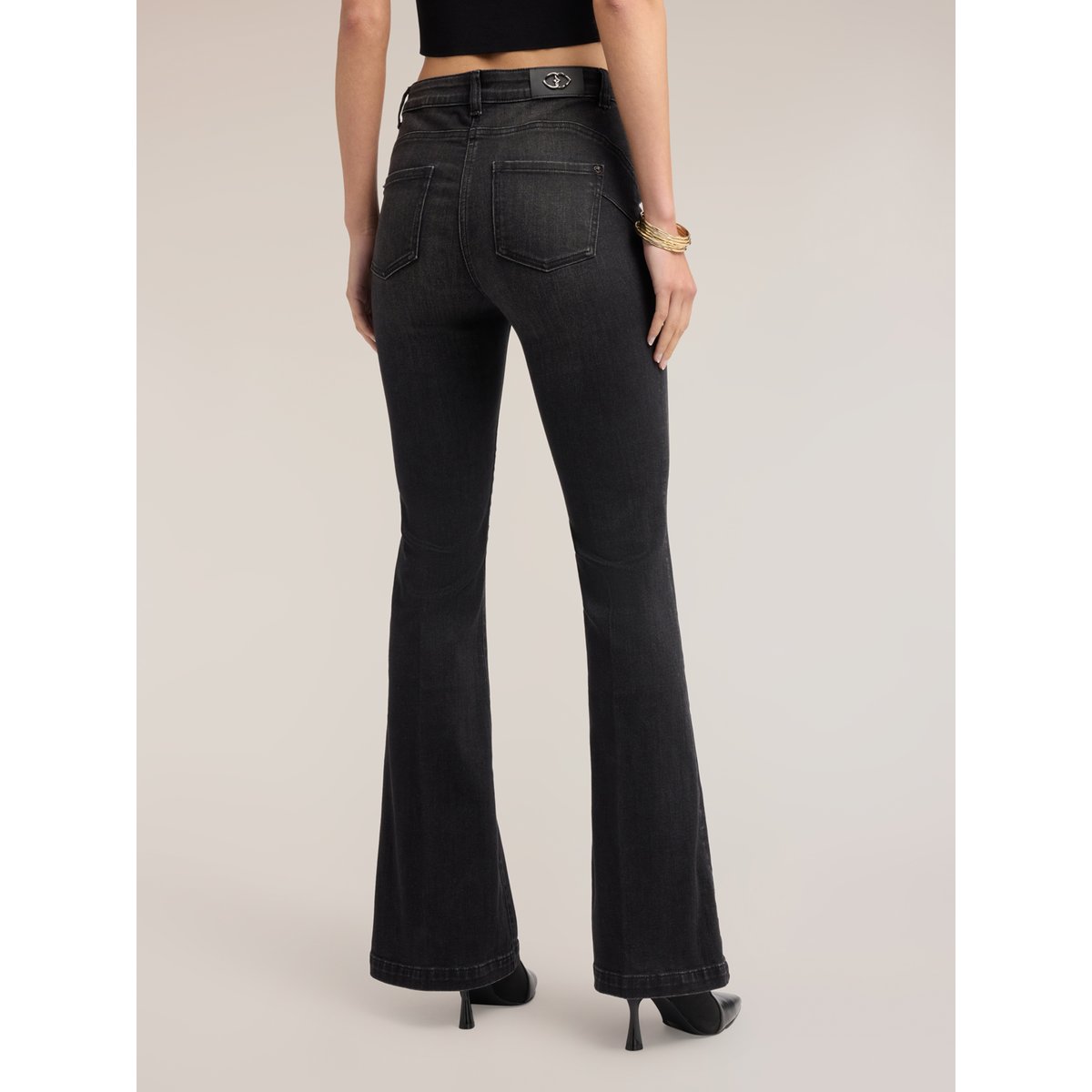 Jean flare noir délavé noir, MOTIVI