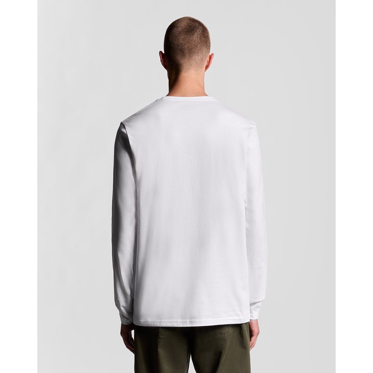 T-shirt manches longues en coton blanc, LYLE & SCOTT
