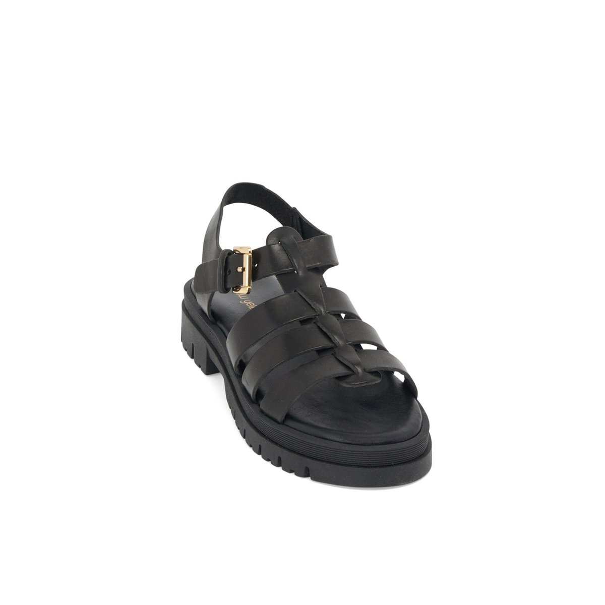 Sandale Plate en cuir LOUPA noir, MELLOW YELLOW
