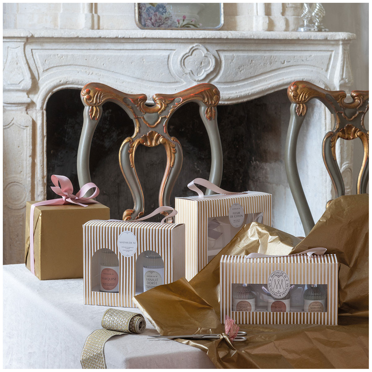 Coffret 3 parfums d'ambiance jaune, MATHILDE M