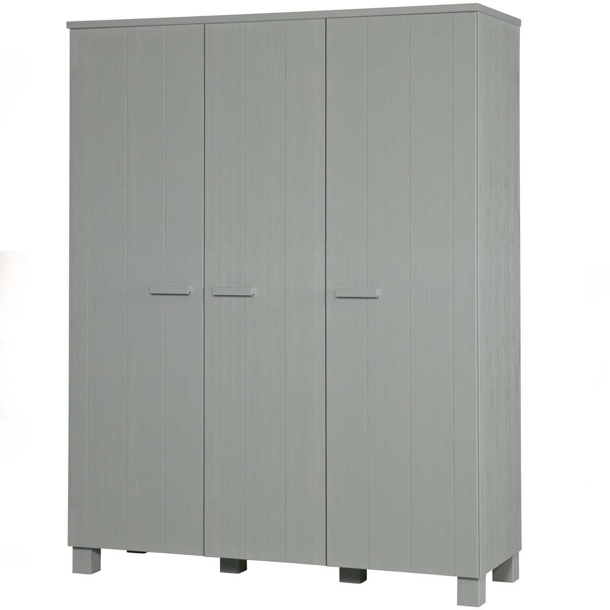 Armoire 3 portes en pin DENNIS gris béton, WOOOD