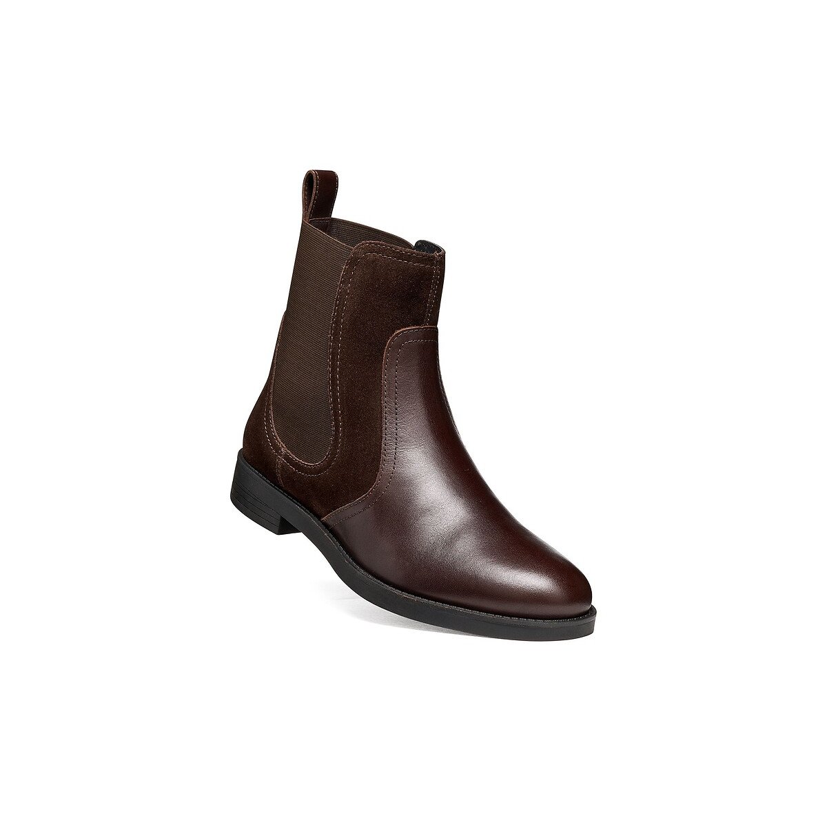 Stivaletti Chelsea in pelle, ESMEENA marrone scuro, GEOX