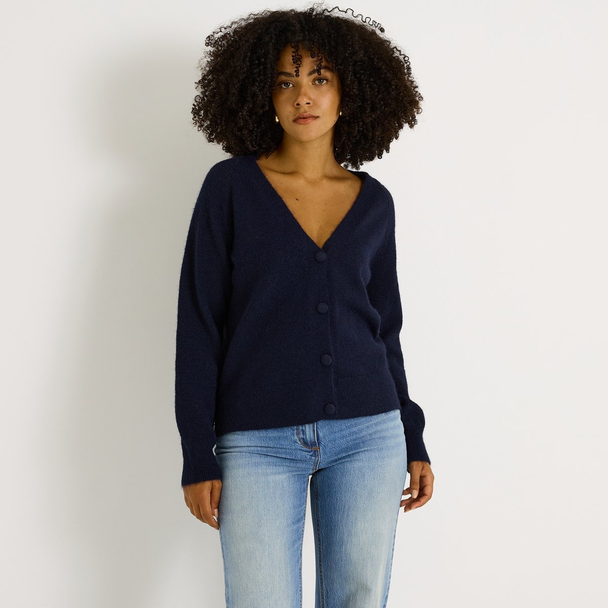Gilet col V bleu marine, GRAIN DE MALICE
