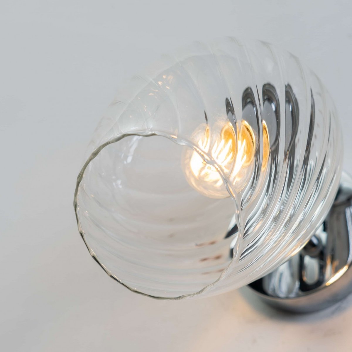 Applique en verre structure chromée - CASSIA transparent, KOSILUM
