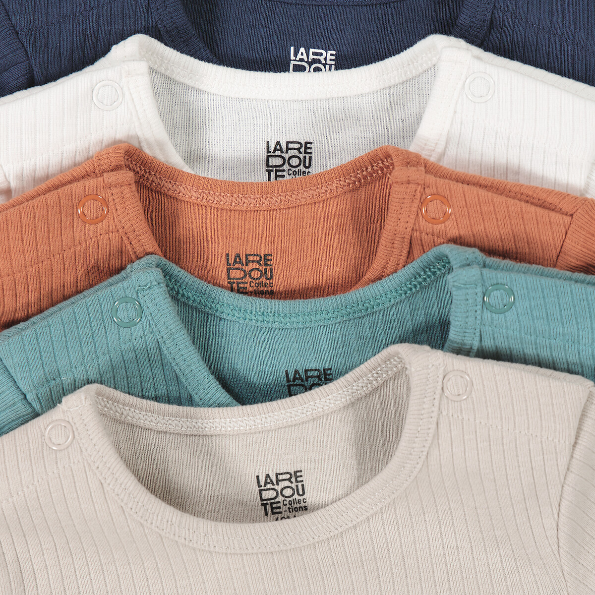 Lot de 5 bodies manches longues assortis, LA REDOUTE COLLECTIONS