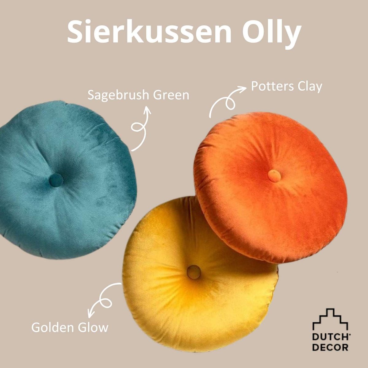 Coussin Olly terre cuite, DUTCH DECOR