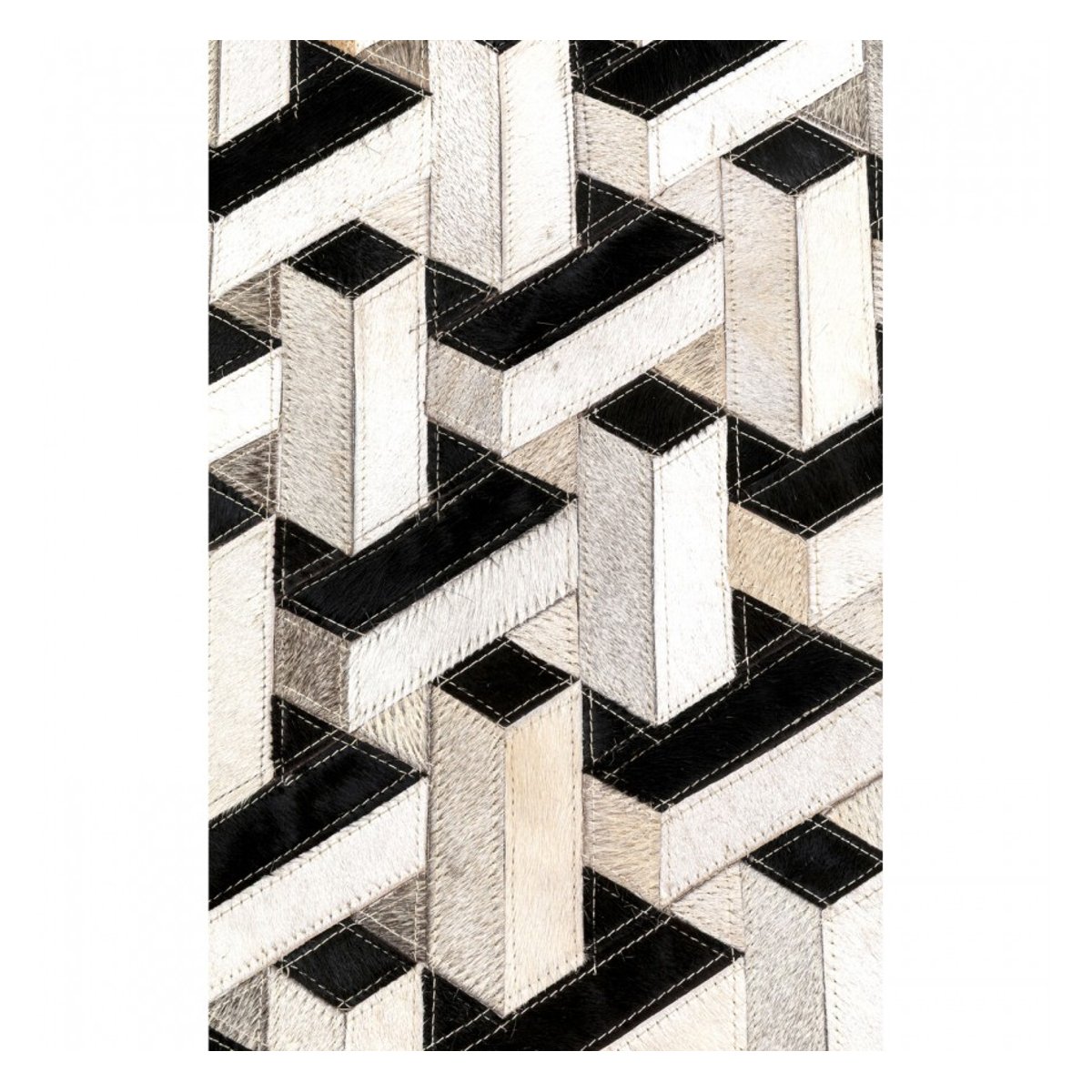 Tapis en cuir motifs géométriques, MAZE couleur unique, KARE DESIGN
