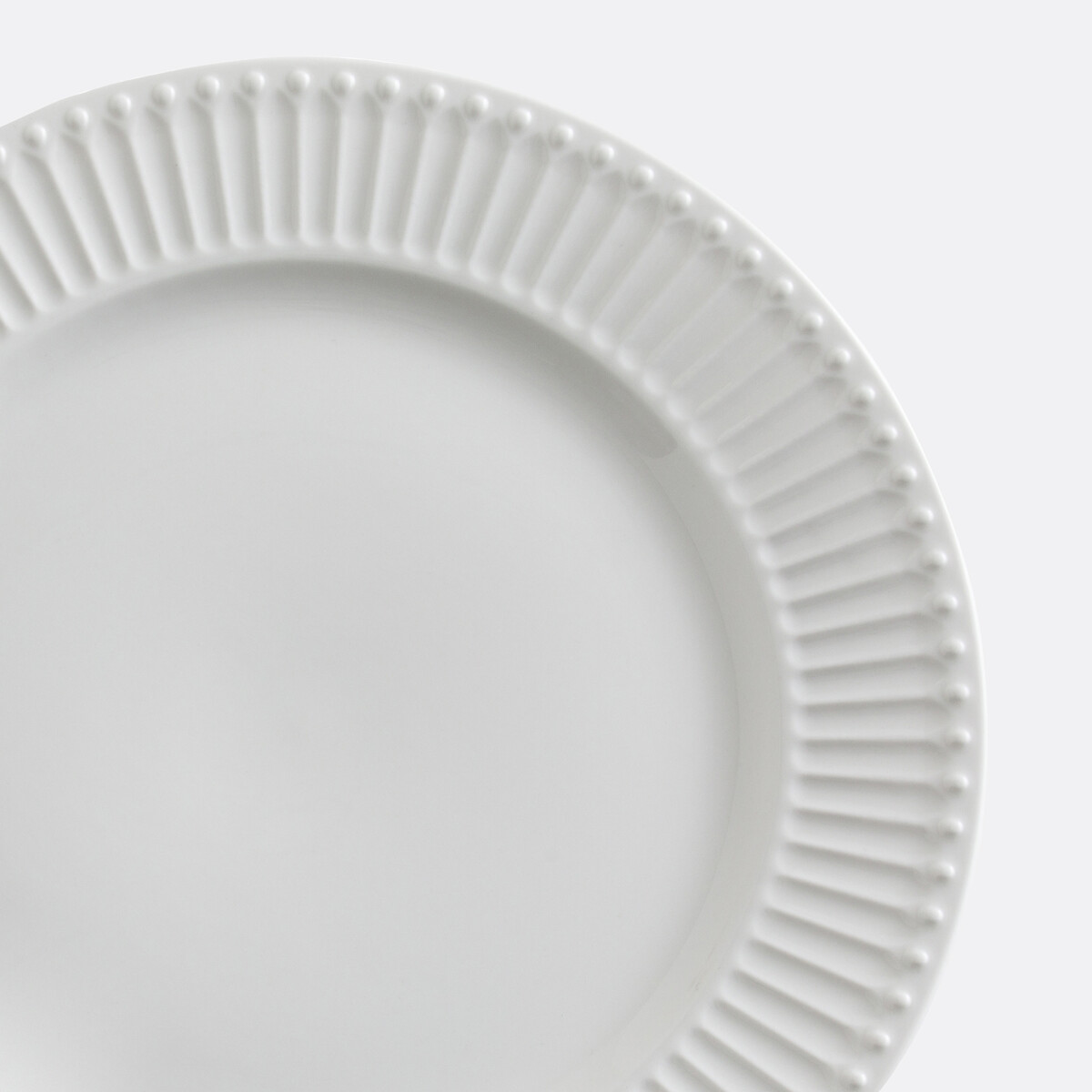 Lot de 6 assiettes plates en porcelaine, Jewely blanc, LA REDOUTE INTERIEURS