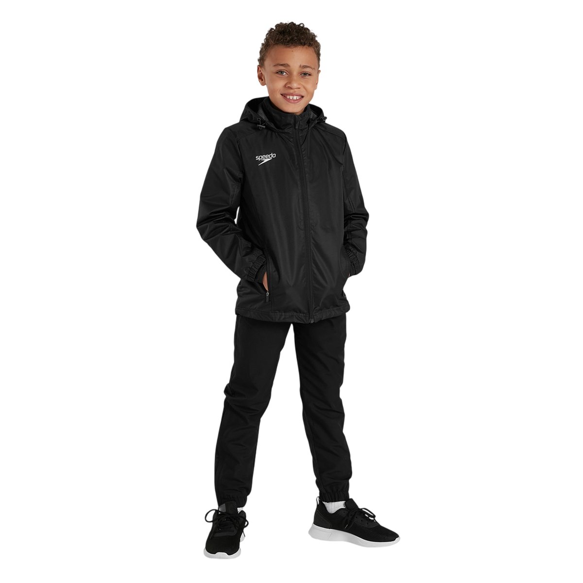 Veste imperméable à capuche motif/style logo CLUB noir, SPEEDO
