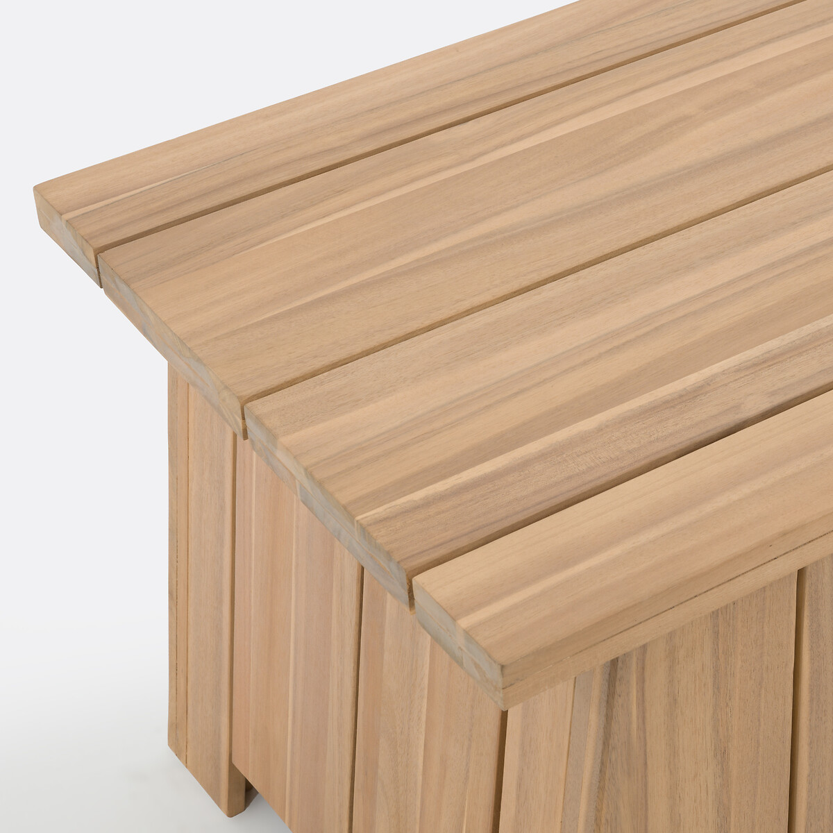 Garten-Truhenbank BRUT aus Akazienholz, mit Kissen akazienholz, LA REDOUTE INTERIEURS