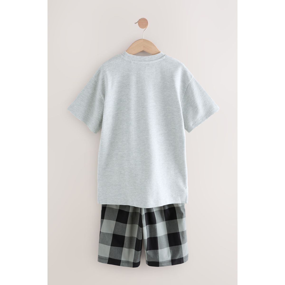 Pyjama en tissu aux carreaux, lot de 2 noir/gris, NEXT