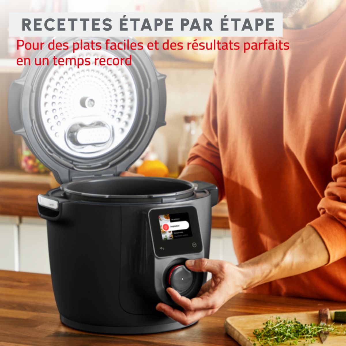 Cookeo CE952810 noir wifi 6 L, 9 modes de cuisson, 150 recettes couleur unique, MOULINEX