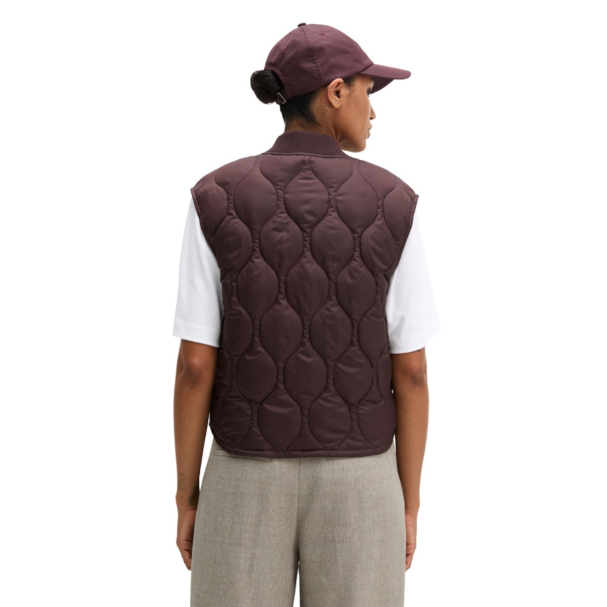 Gilet matelassé MOP x Function en polyester recyclé rouge, MARC O'POLO
