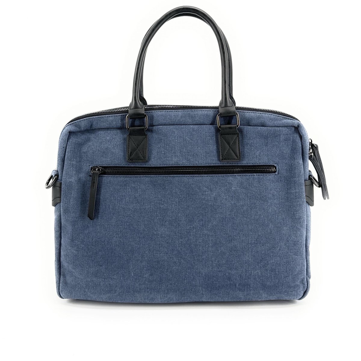 Sacoche ordinateur en toile et cuir TAIPEI denim, OH MY BAG