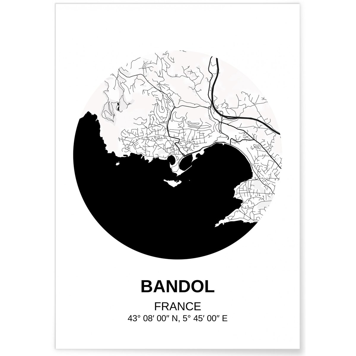 Affiche Carte Bandol blanc, L'AFFICHERIE