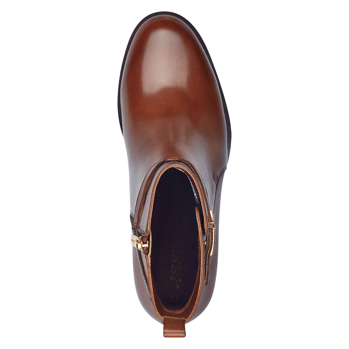 Bottines en cuir cognac, TAMARIS