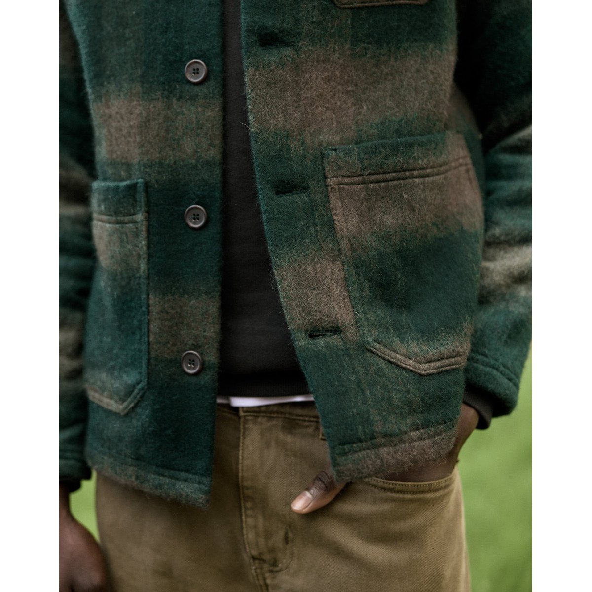 Veste laine LORGE vert, FAGUO
