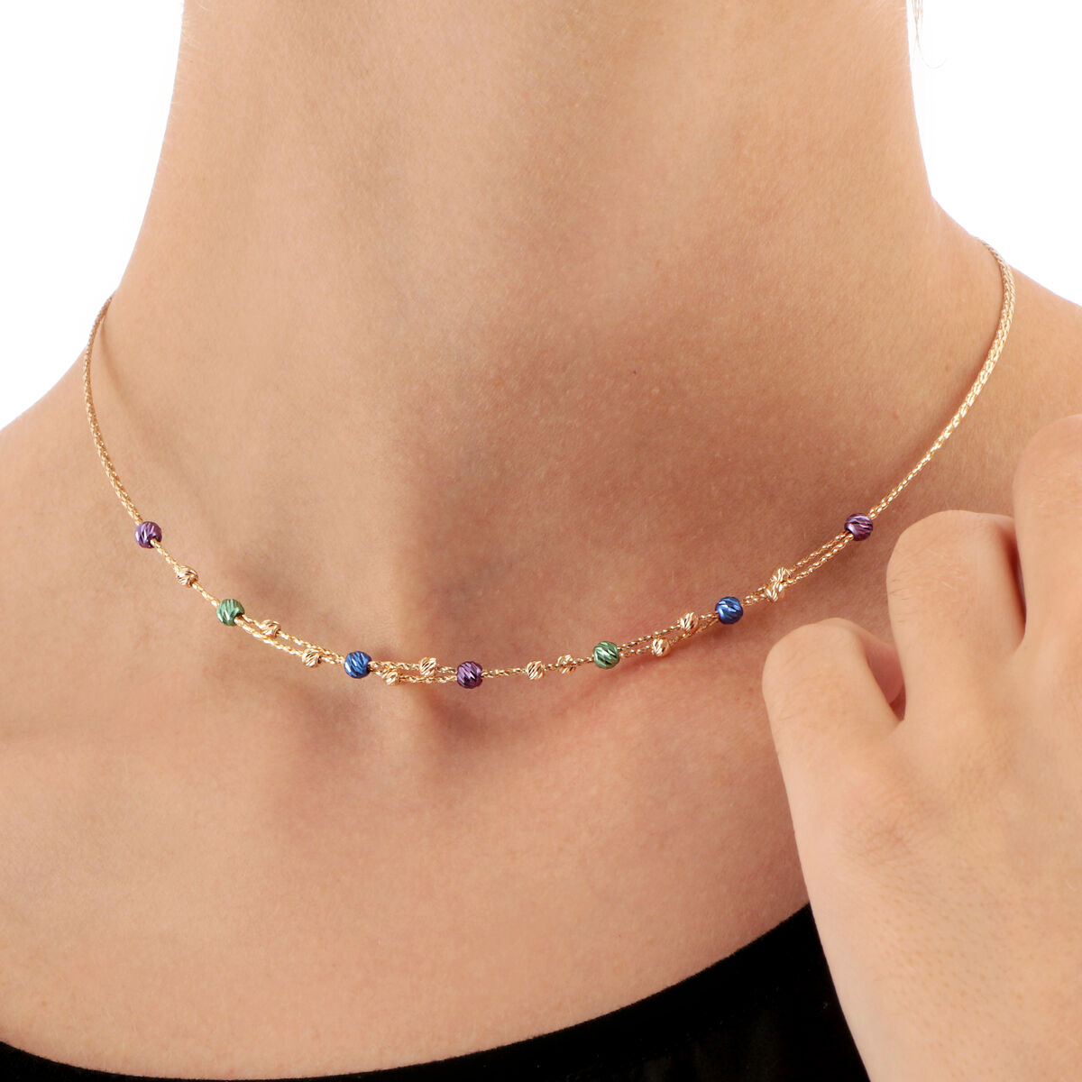 Collier en or jaune 750 PIANETI or jaune/multicolor, BLUESPIRIT