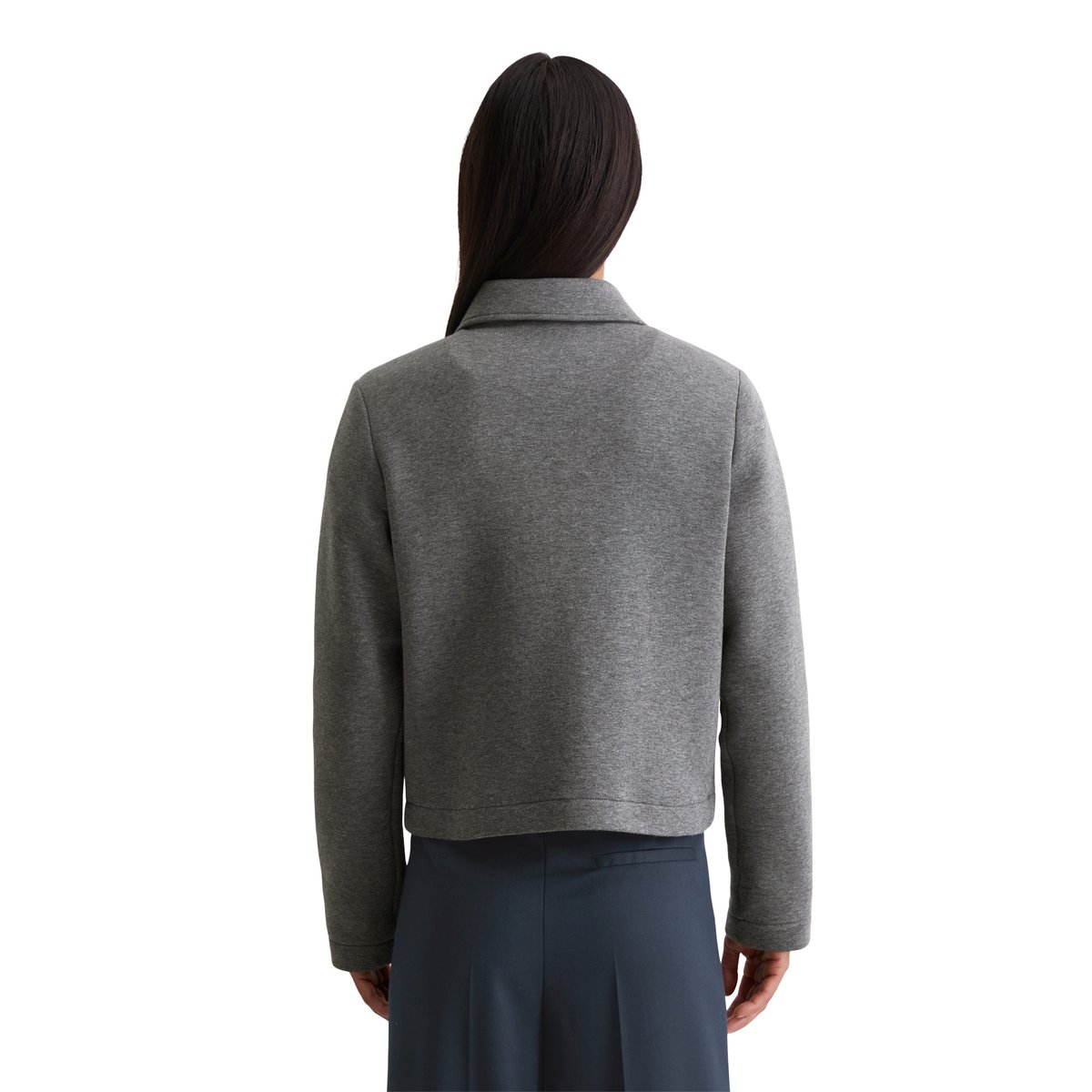 Veste en jersey régulière en mélange de coton organique gris, MARC O'POLO