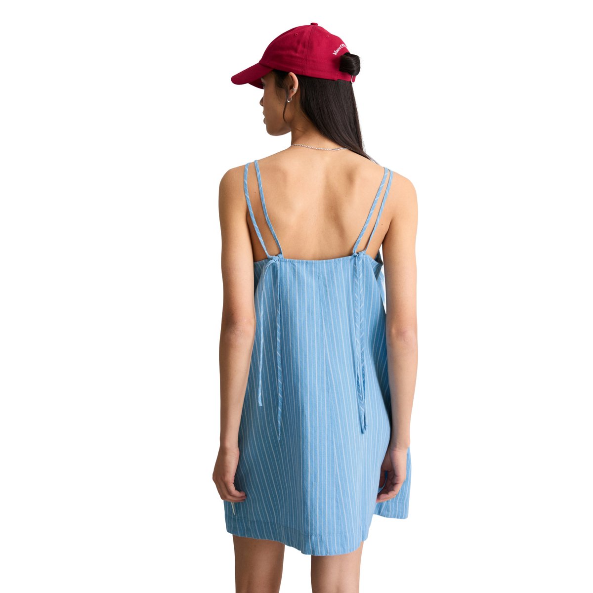 Robe rayée relaxed en mélange de lin et de coton bleu, MARC O’POLO DENIM