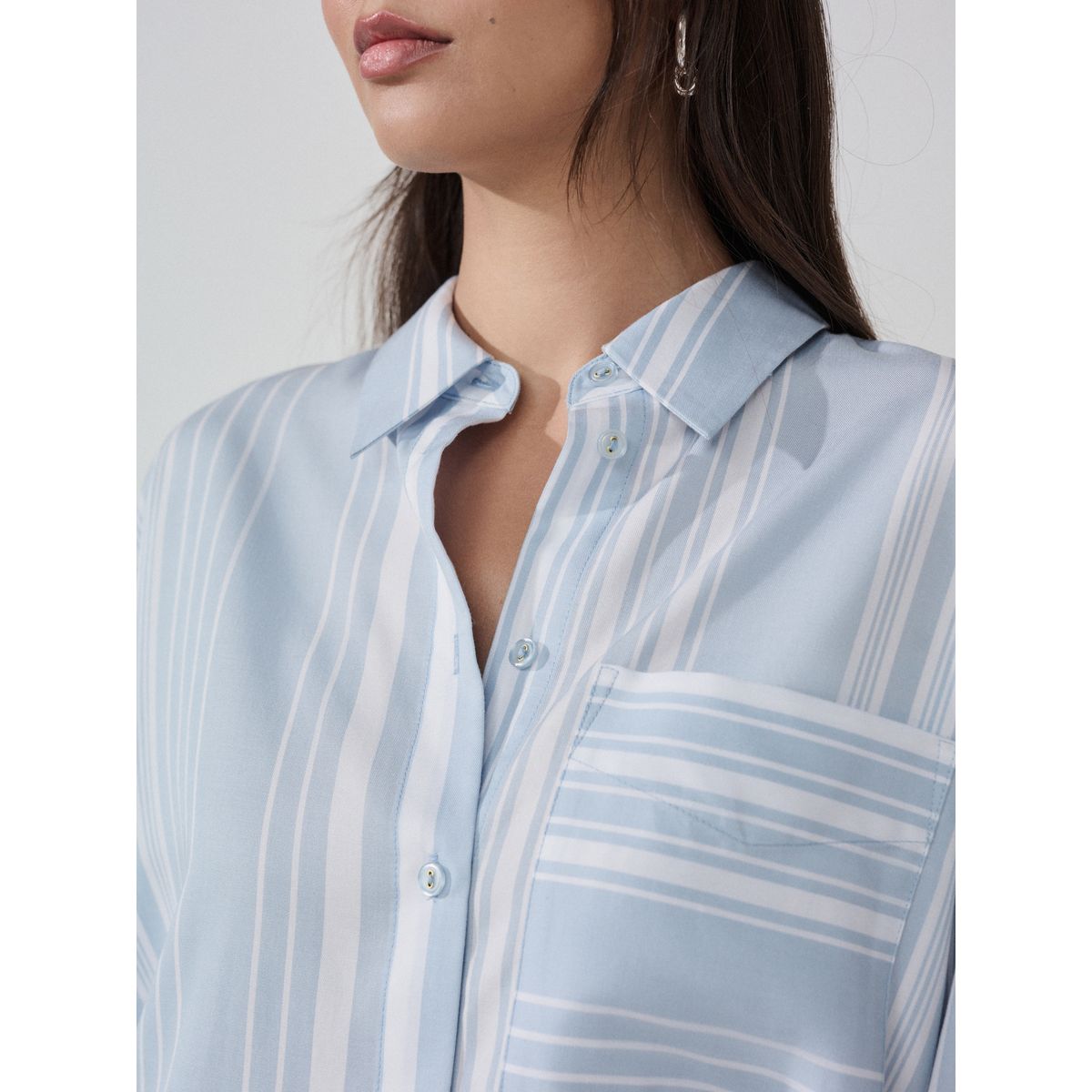 Chemise lyocell tencel™ n. premium rayé bleu/blanc, NEXT