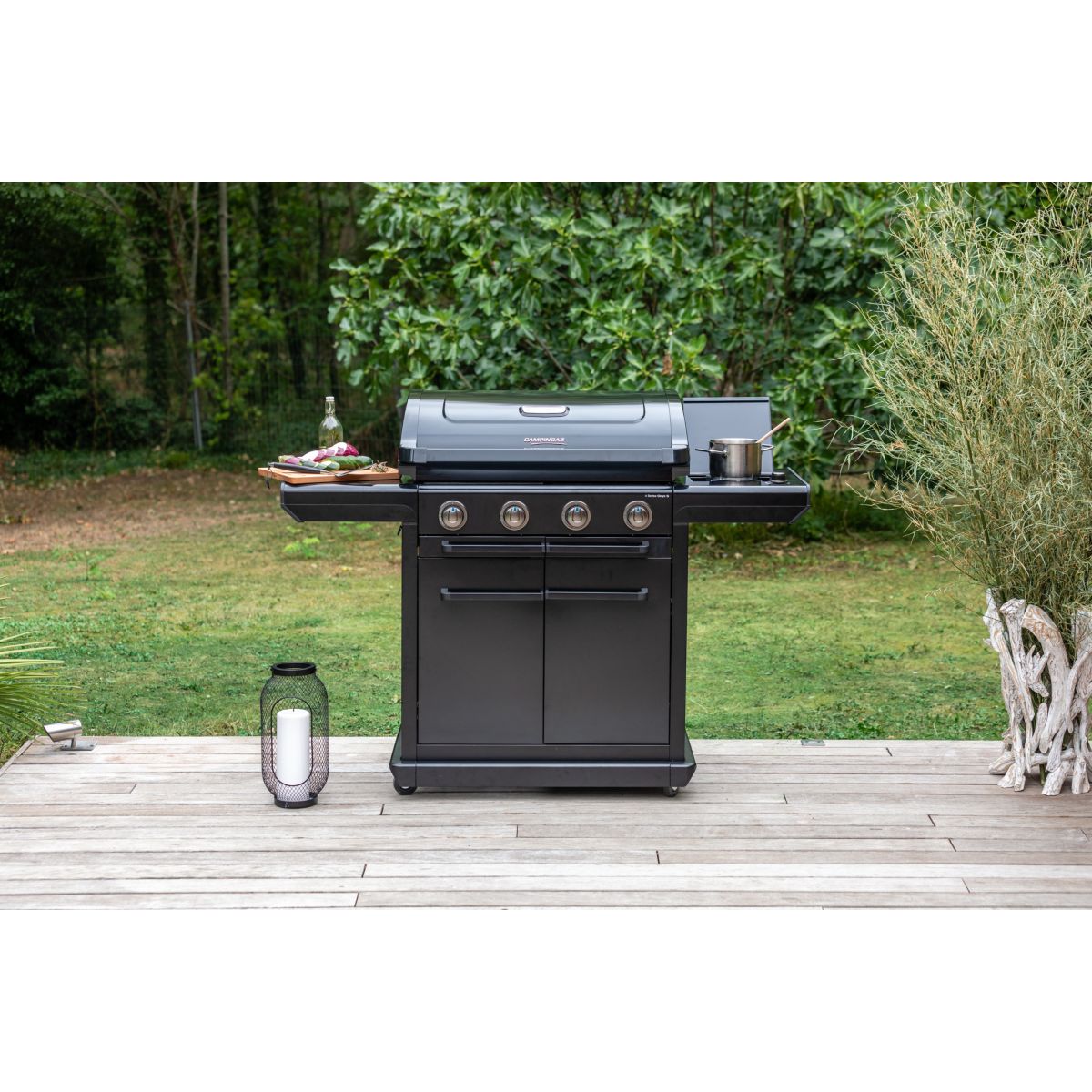 Barbecue gaz Onyx 4S noir 4 brûleurs sur chariot, 72x46 cm noir, CAMPINGAZ