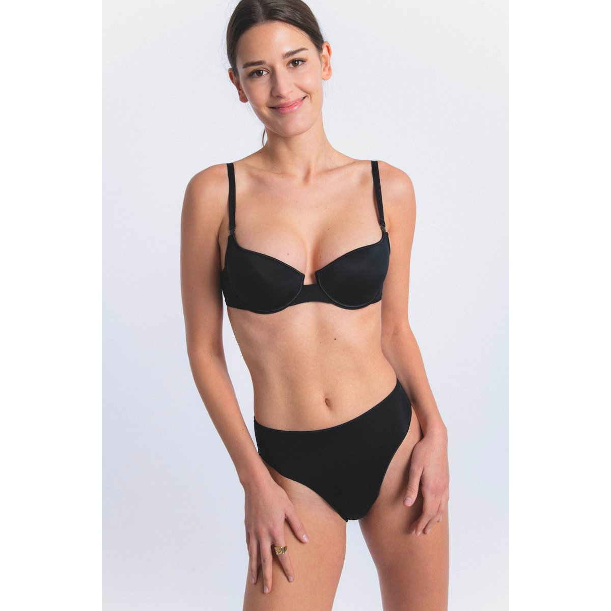 Soutien-gorge corbeille multi-positions en microfibre NUAGE PUR noir, MAISON LEJABY