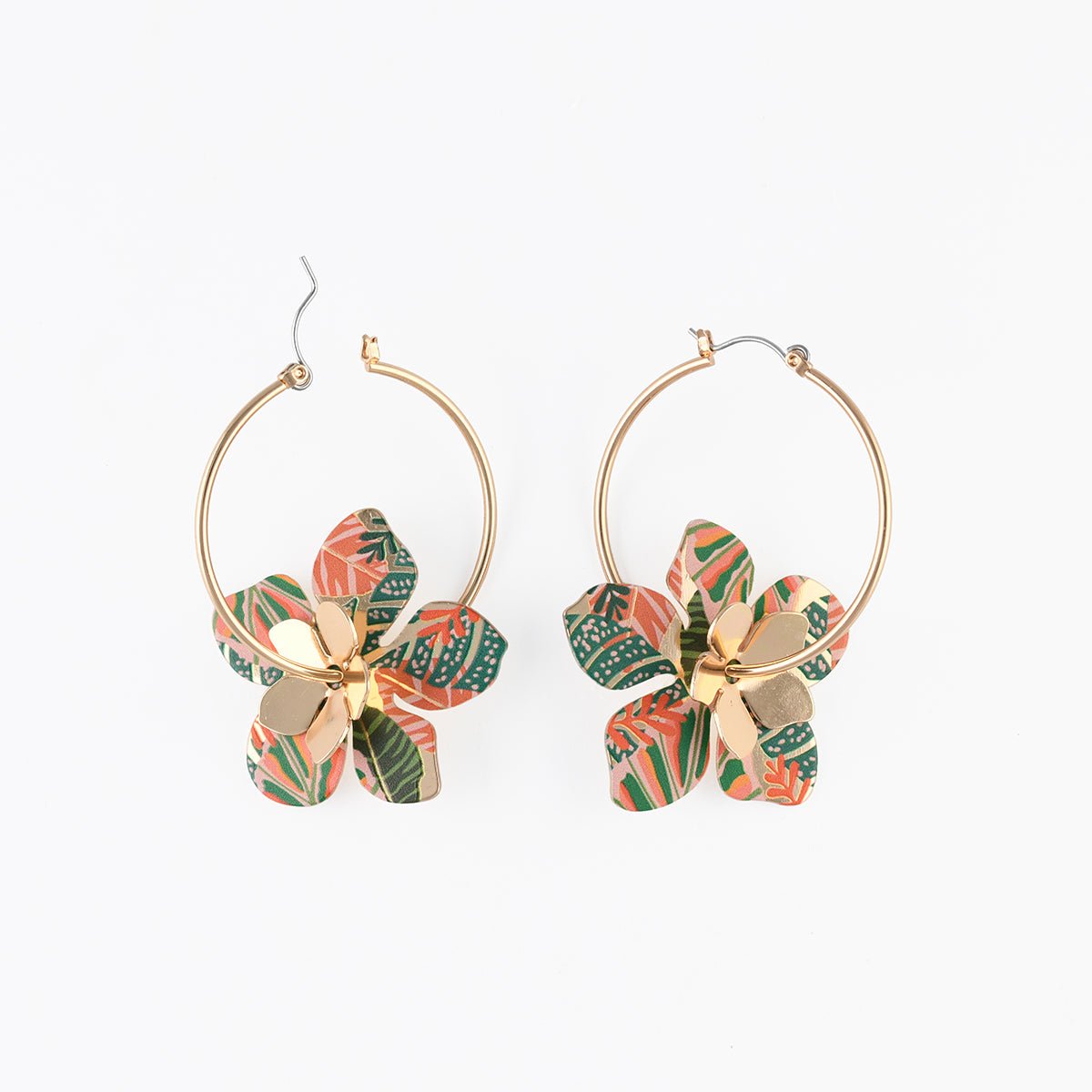 Créoles fleurs Balagane imprimé jungle multicolore, BALABOOSTE