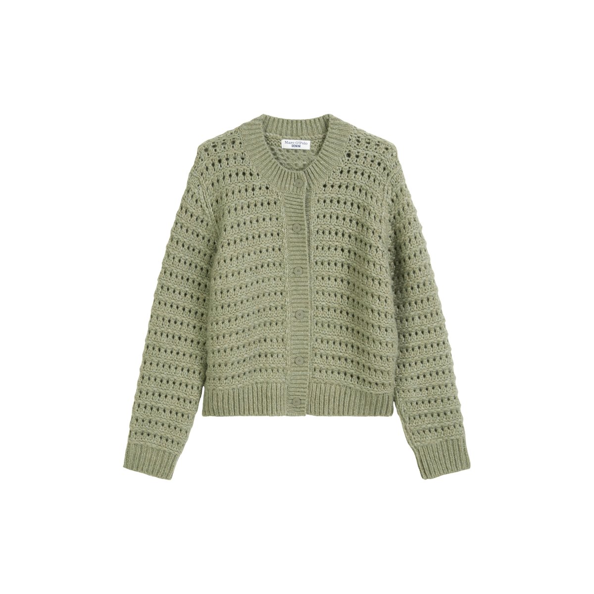Cardigan regular en doux mélange de laine vierge gris, MARC O’POLO DENIM