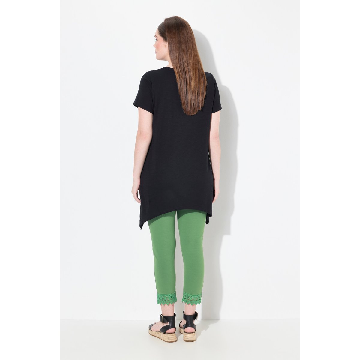 T-shirt, coupe A-ligne, encolure en V noir, ULLA POPKEN