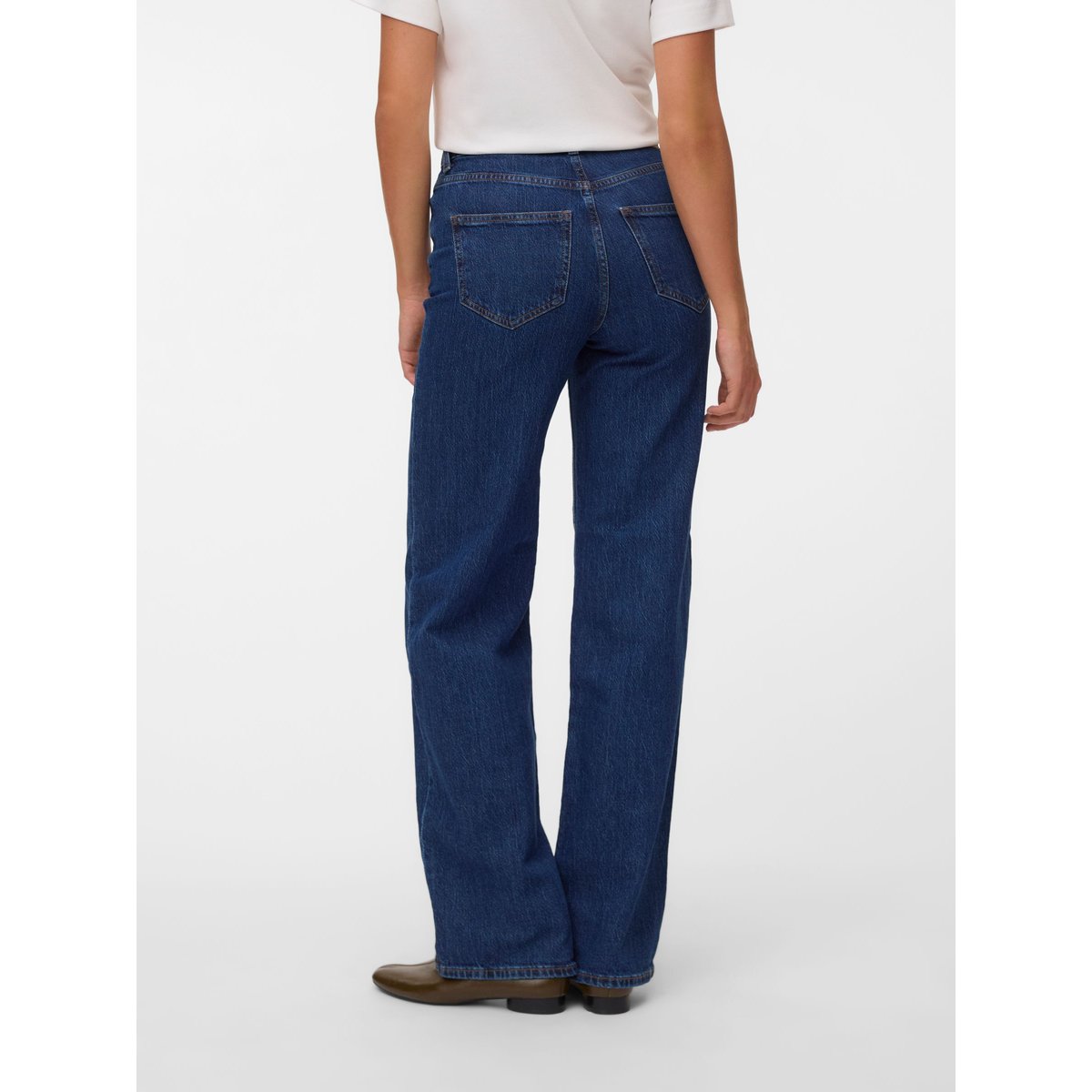 Jean À Coupe Large dark blue denim, VERO MODA