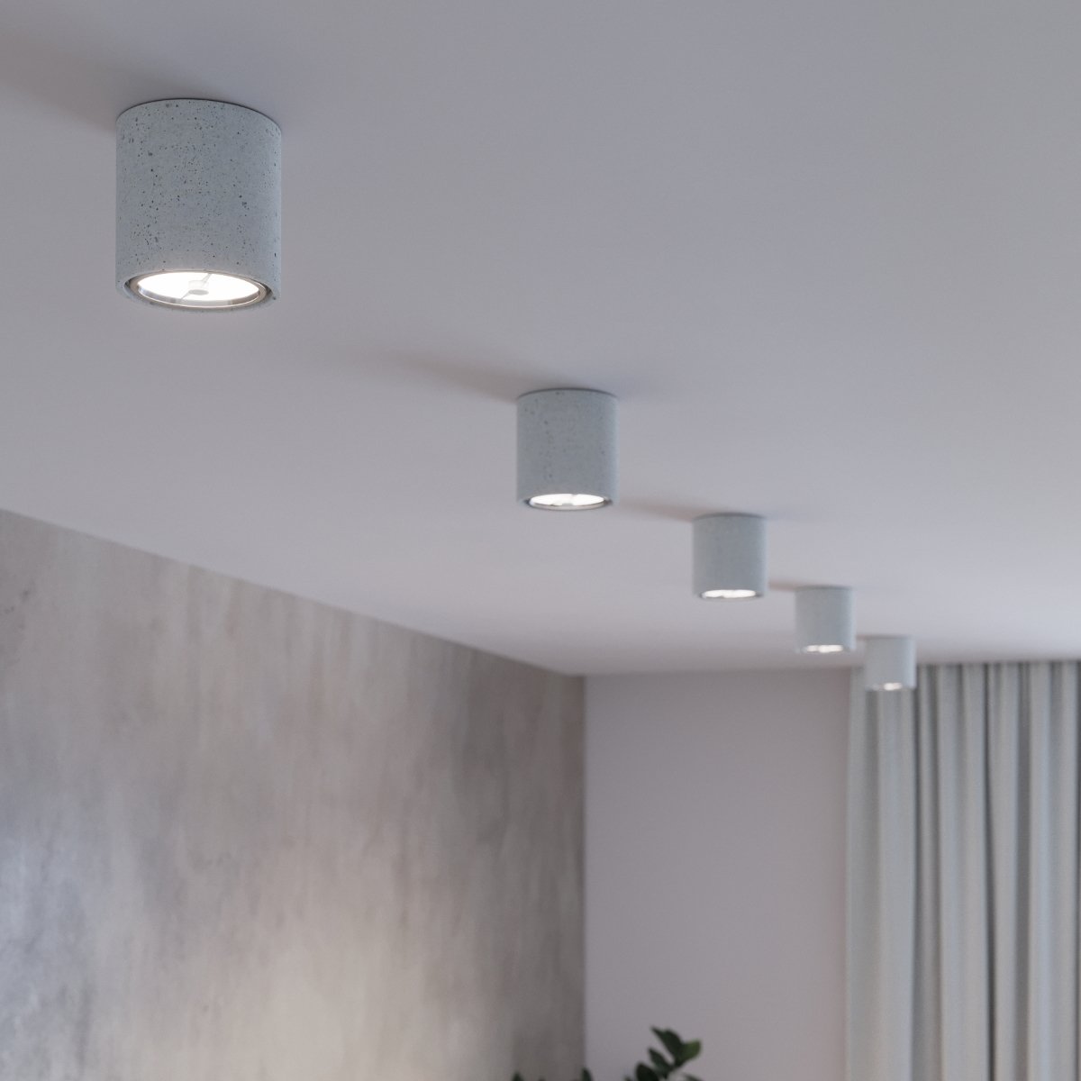 Plafonnier Béton Gris GU10 1 Cullo gris, EDEN