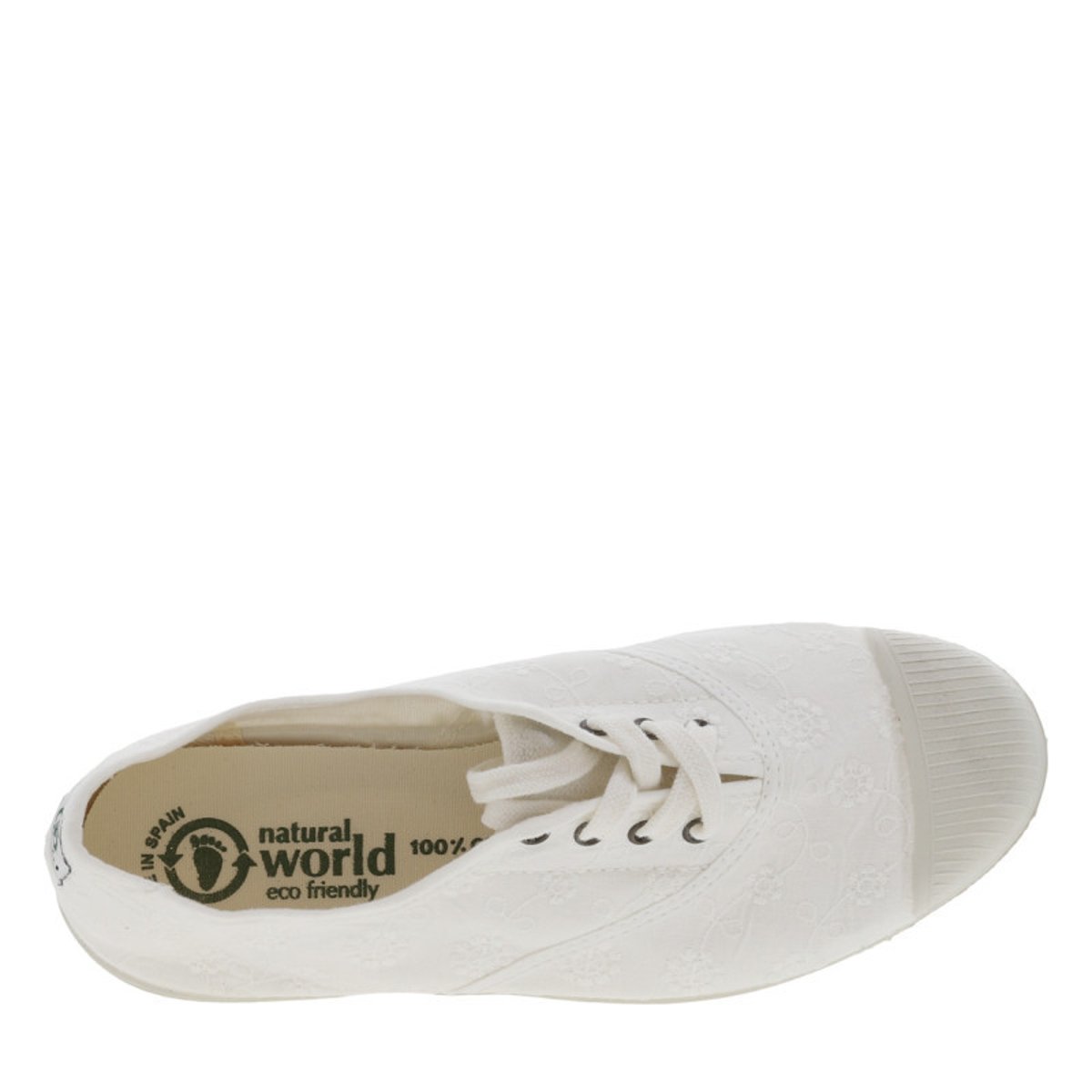Tennis Lacet Ingles Bordado Tintado blanc, NATURAL WORLD